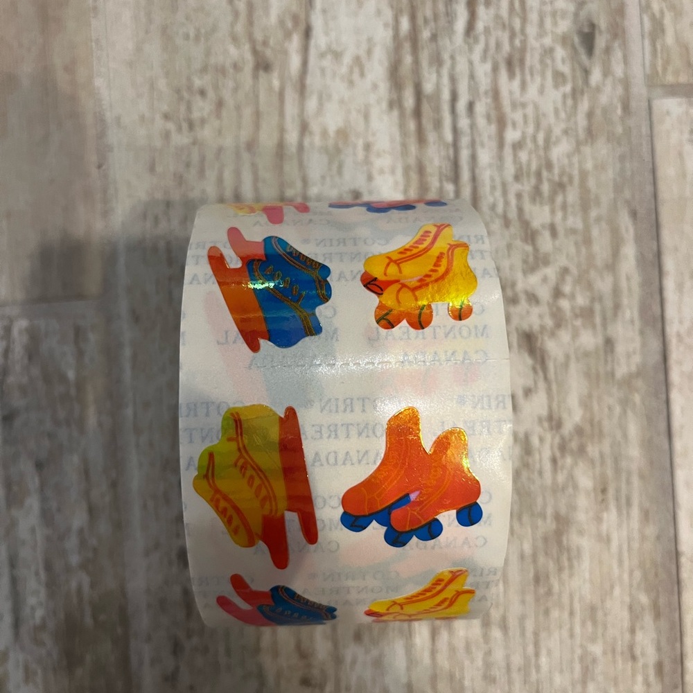 Colorful Roller Skate Vintage Sticker Roll